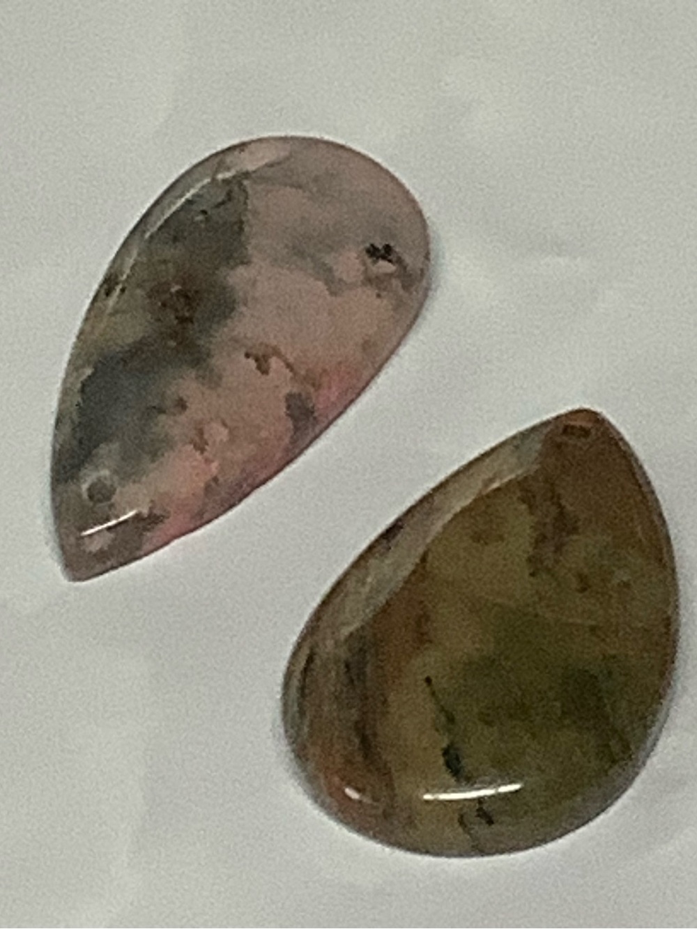 2 Pendant or Stone from Collection Pear Shaped Cabochons